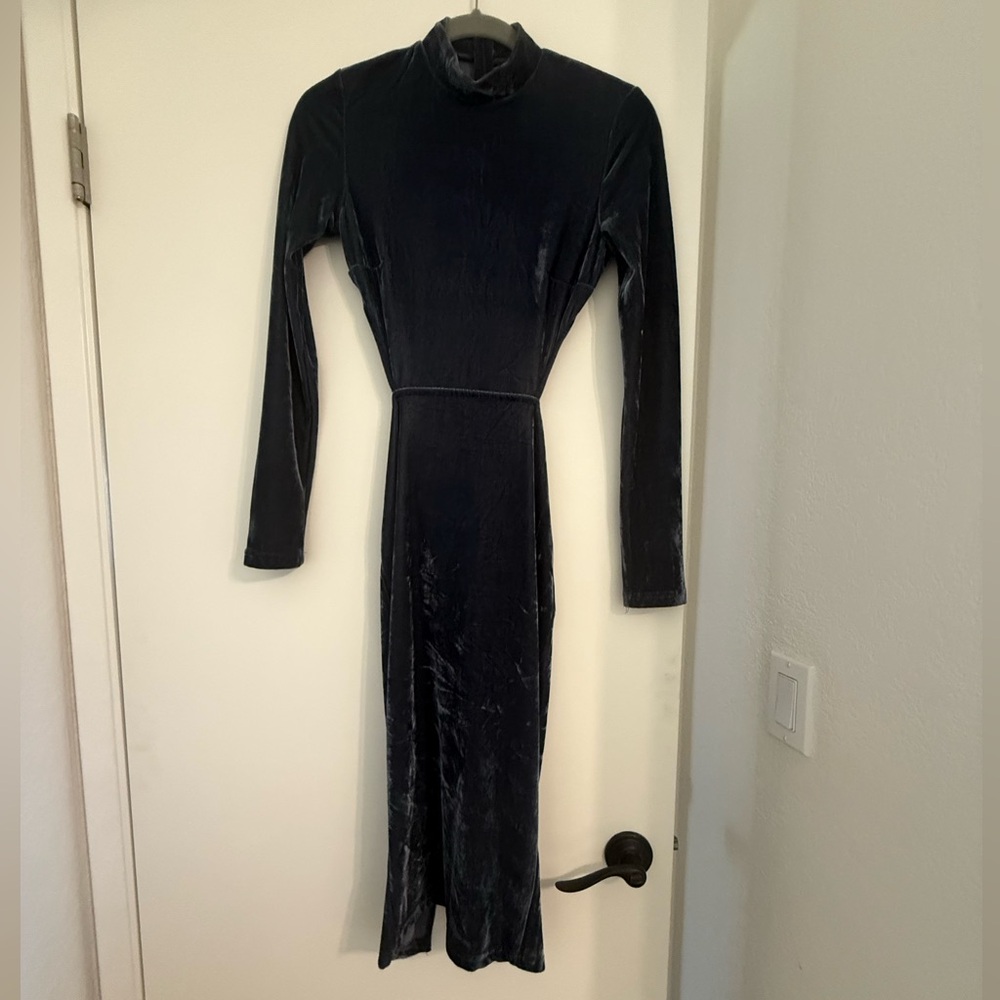 Pretty Little Things Dark Blue Velvet Dress